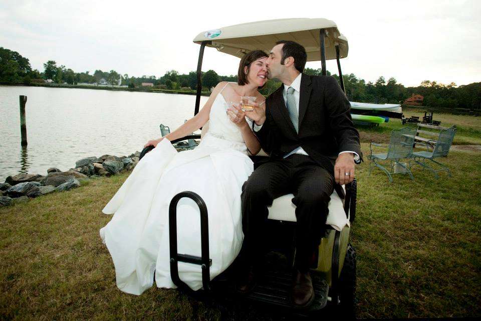 wedding Warner Hall golf cart5