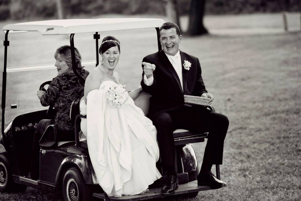 wedding Warner Hall golf cart7