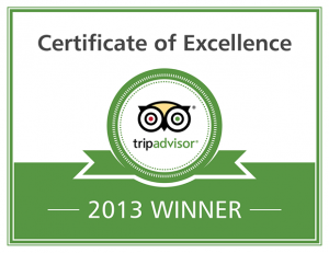2013 TripAdvisor Certificate of Excellence