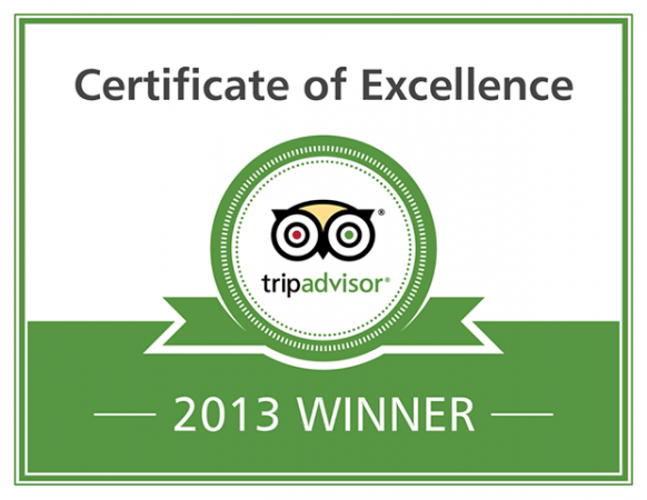 2013 TripAdvisor Certificate of Excellence